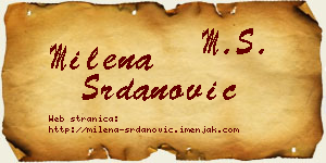 Milena Srdanović vizit kartica